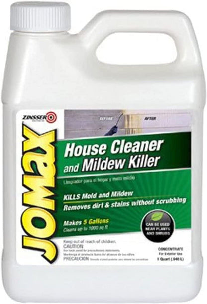 Zinsser 60104 Jomax House Cleaner and Mildew Killer, Quart, Clear