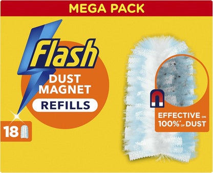 Flash Duster Dust Magnet Refills, Fluffy Dusters Refills, 25 Dusters (5X5), Effective on 100% of Dust, Dust Magnet