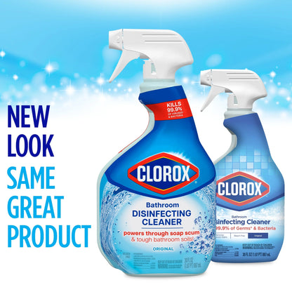 Clorox Bathroom Disinfecting Cleaner and Shower Cleaning Supplies Spray, Original, 30 Fl Oz