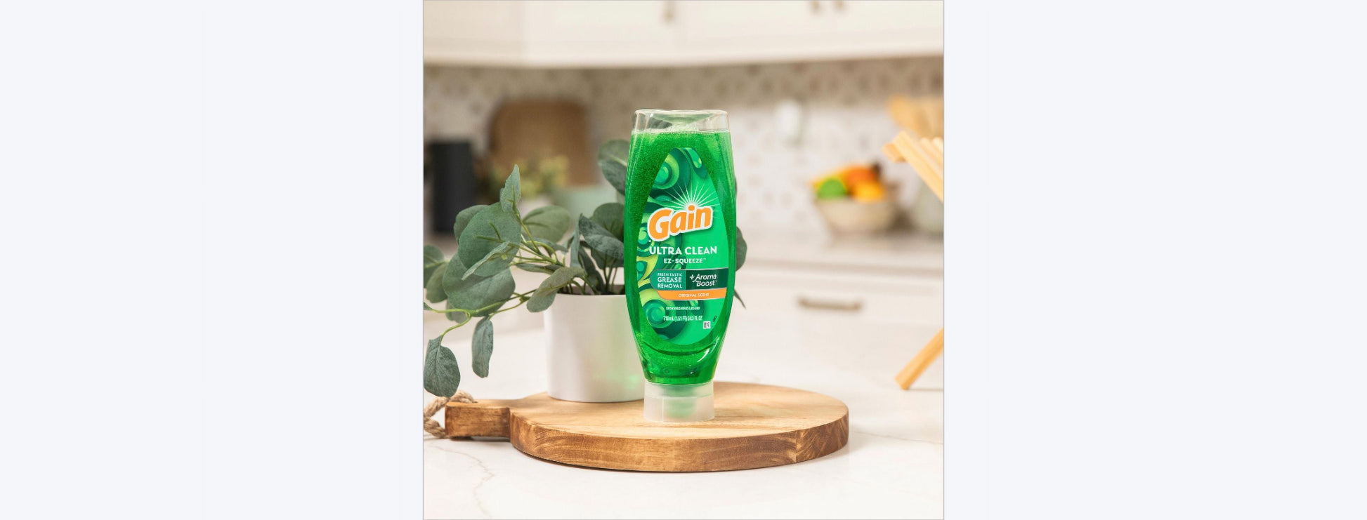 Gain Ez-Squeeze Dishwashing Liquid Dish Soap, Original Scent, 14.70 Fl Oz