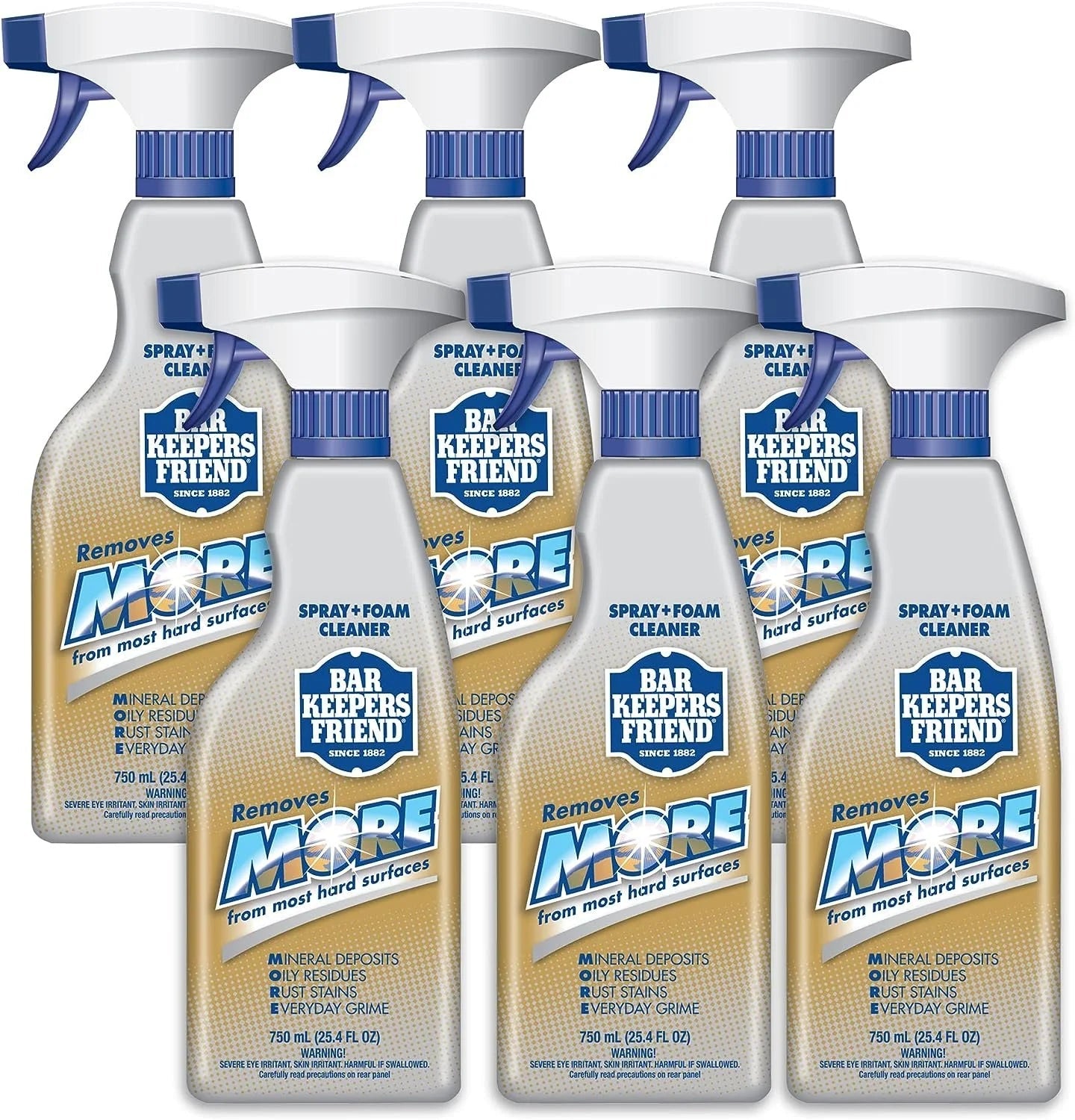 Bar Keepers Friend MORE Spray + Foam 25.4 Oz Multipurpose Spray Cleanser and Rust Stain Remover for Use on Countertops, Sinks, Bathtubs, Showers, Fixtures, Tile, and More 4