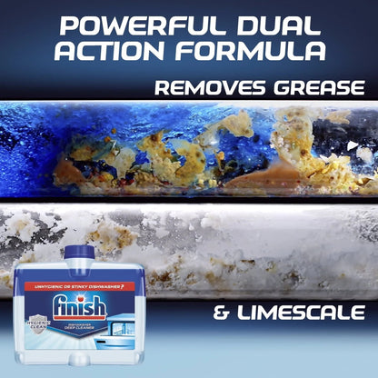 Finish Dual Action Dishwasher Cleaner: Fight Grease and Limescale, 1Ct