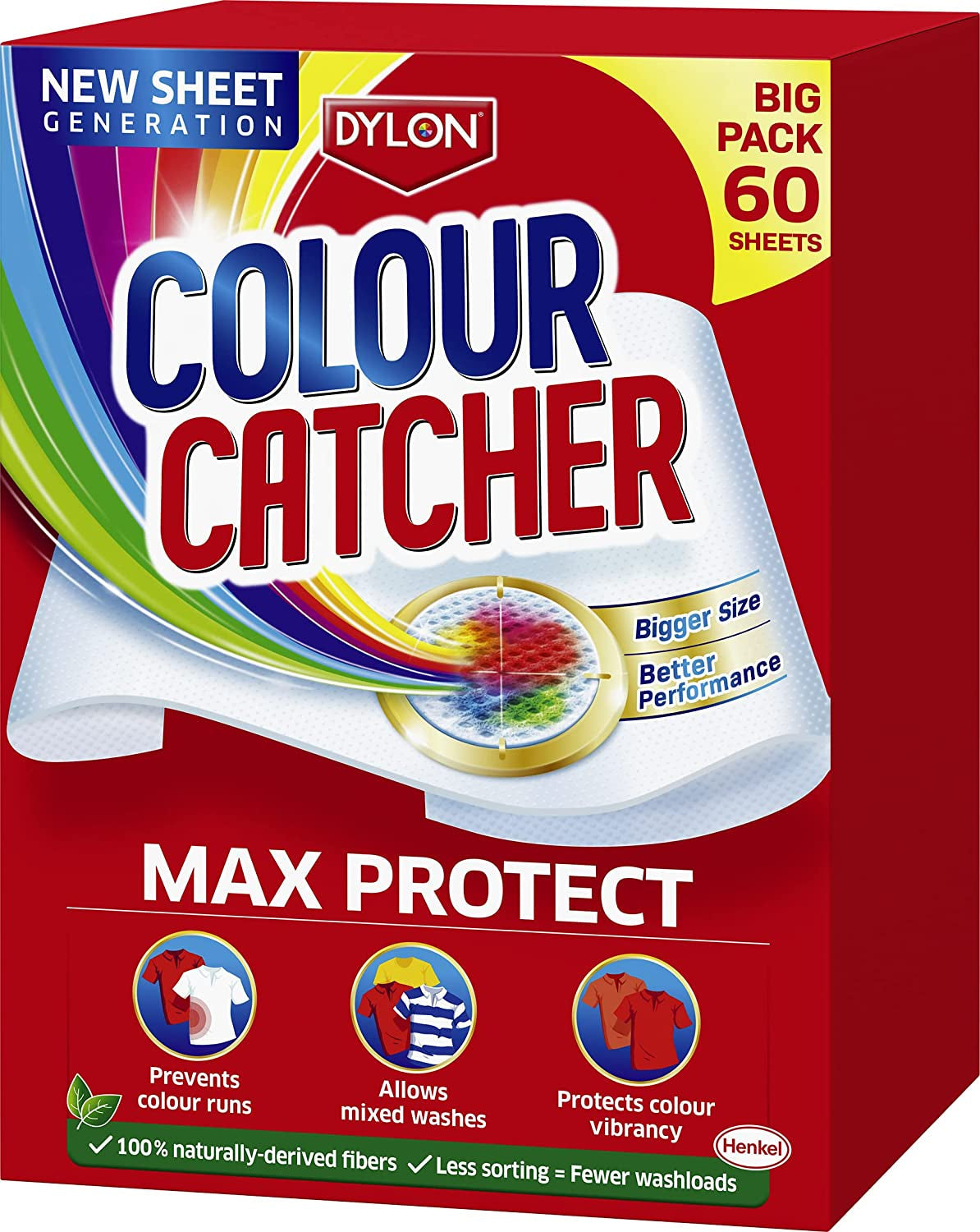 Colour Catcher Colour Protection Sheets (1 Pack X 52 Sheets), Colour Catcher Sheets for Mixed Colour Washes to Avoid Colour Run Accidents, Made of 100% Naturally-Derived & Biodegradable Fibres