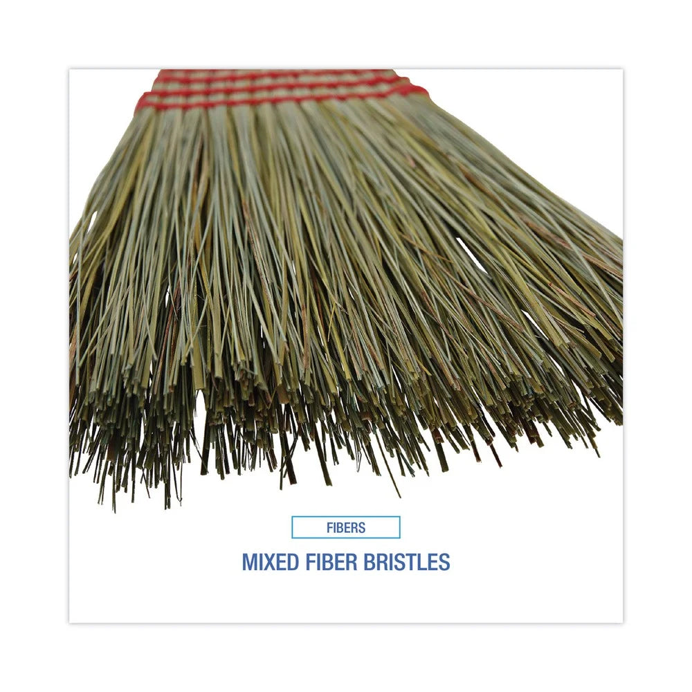 Maid Broom, Mixed Fiber Bristles, 55" Long, Natural