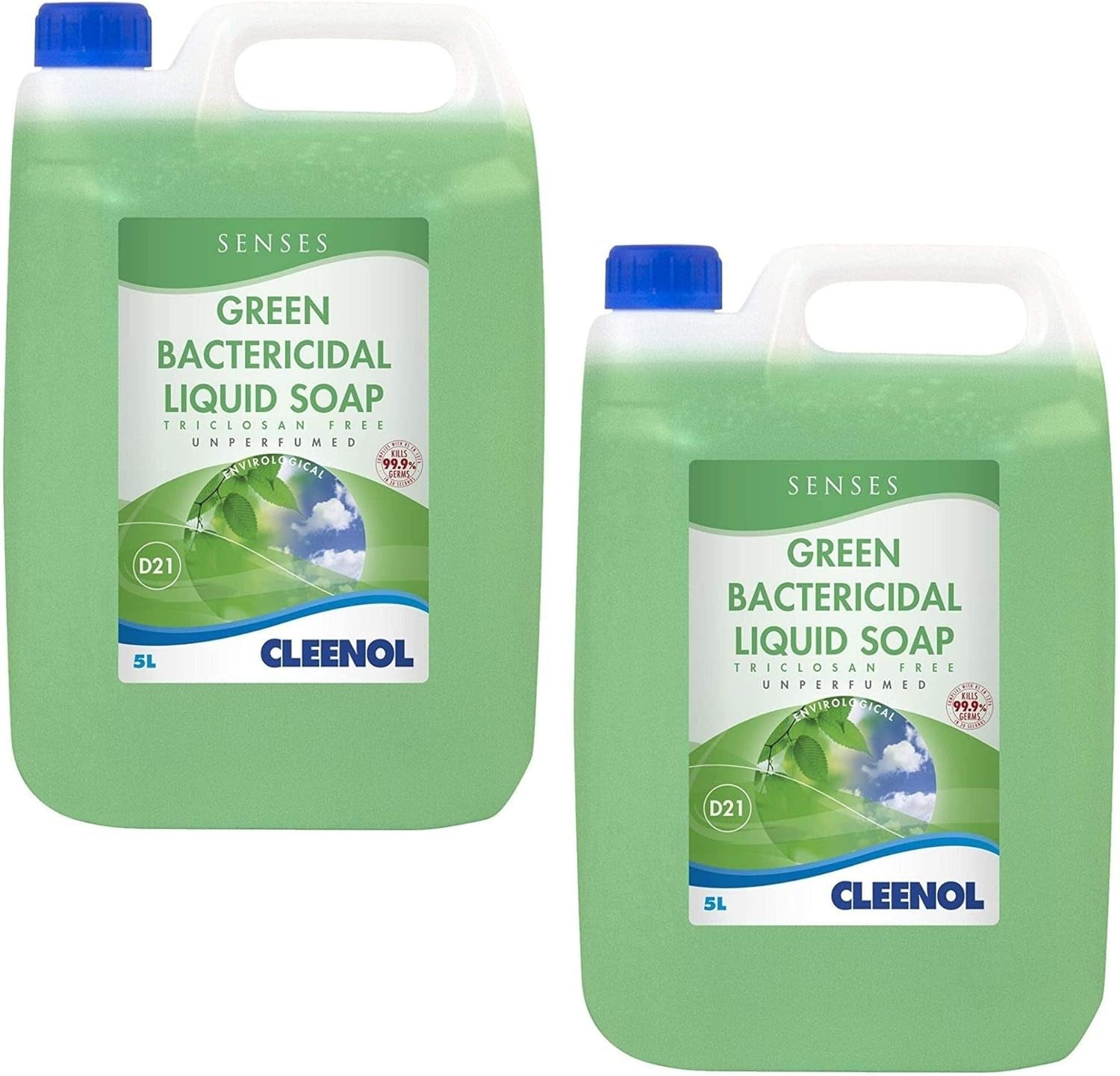 Cleenol 077019X5 Bactericidal Liquid Soap, Green, 5 Litre Packaging May Vary