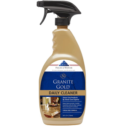 Granite Gold Daily Cleaner for Granite, Marble, Quartz and More, Spray Bottle, 24 Fl Oz