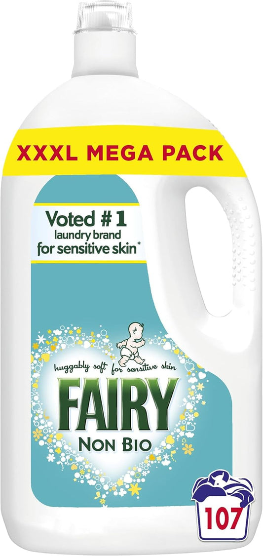 Fairy Non-Bio Washing Laundy Liquid Detergent 107 Washes