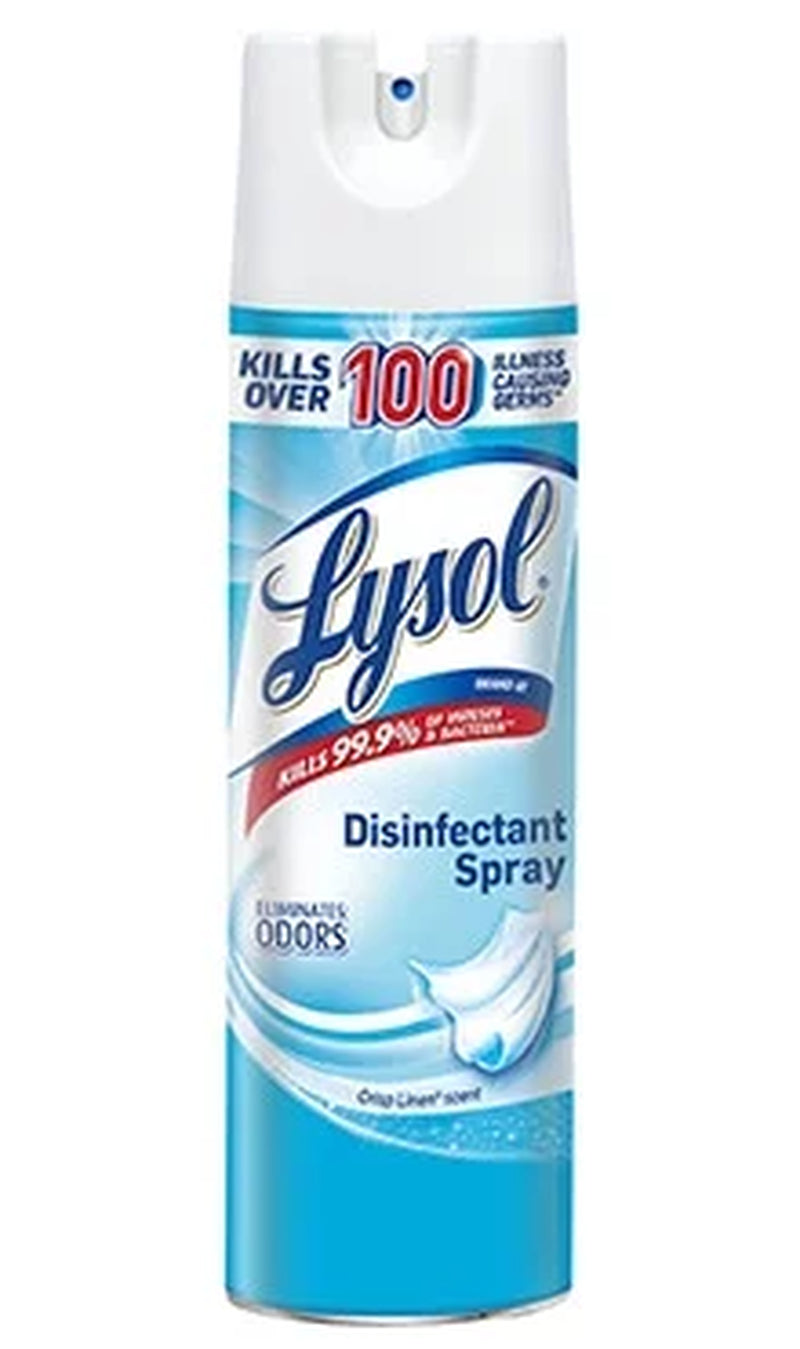 Lysol Disinfectant Spray, Sanitizing and Antibacterial Spray, for Disinfecting and Deodorizing, Crisp Linen, 19 Fl. Oz