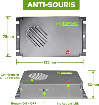 ISOTRONIC Set of 3 Mouse Rat Repellent Ultrasonic Battery Operated Outdoor/Indoor/Garden No Mice Rodent