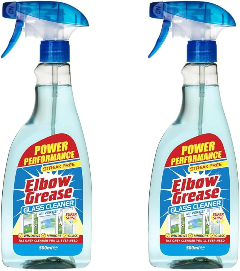 Elbow Grease Glass Cleaner with Vinegar for Windows and Mirrors, 500 Ml - Window Cleaning Equipment (Pack of 1)