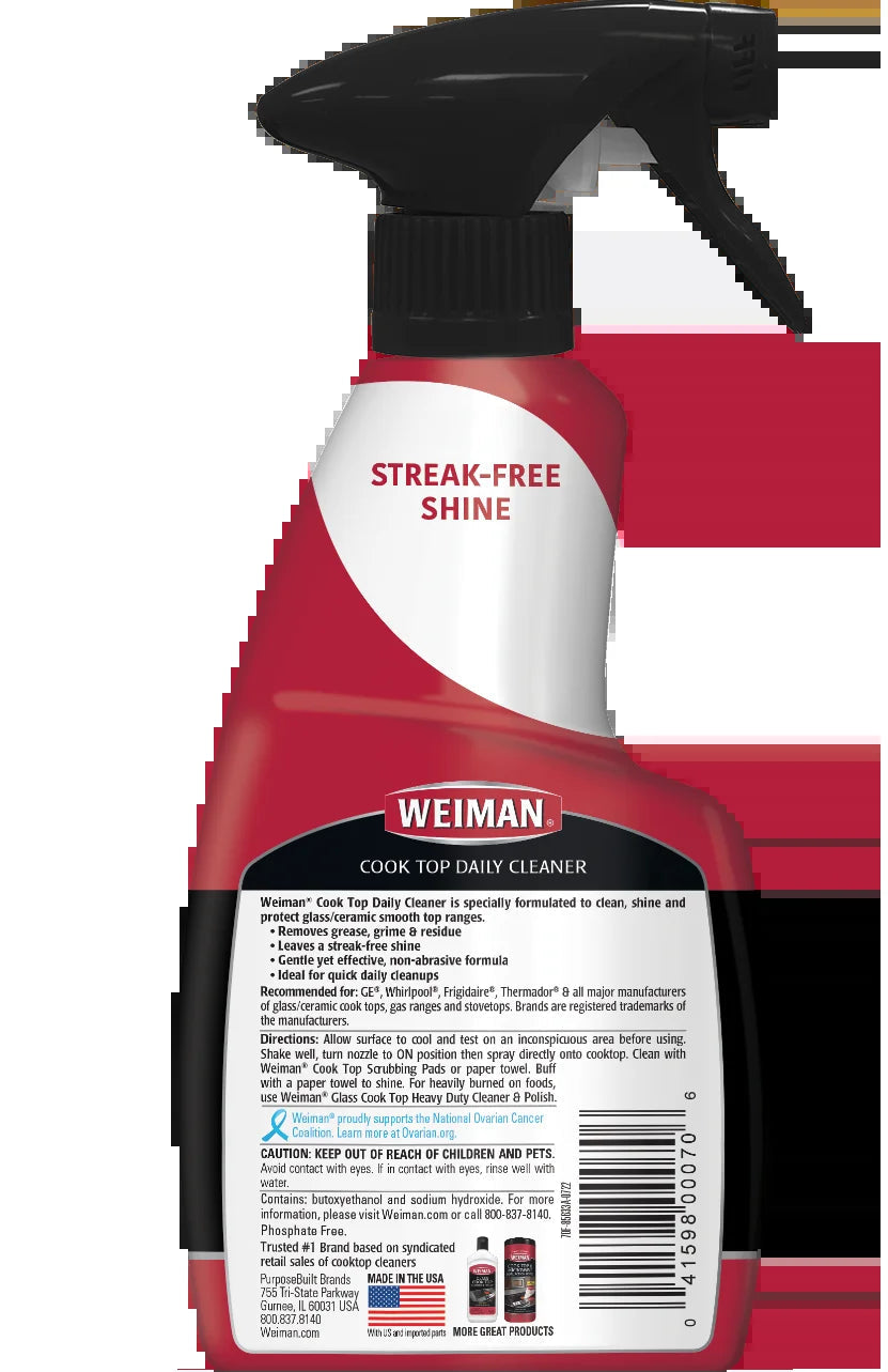 Weiman Ceramic & Glass Daily Cooktop Cleaner for Streak-Free Shine, 12 Oz