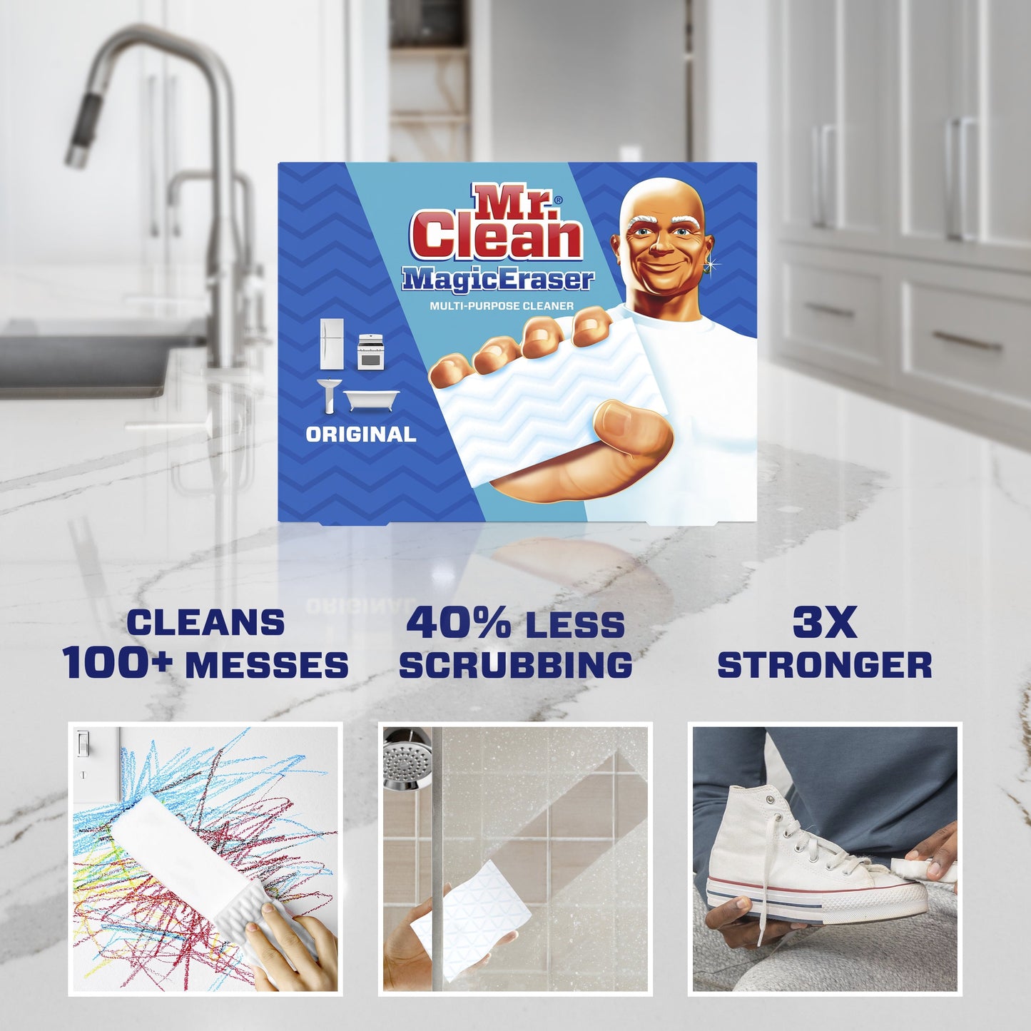 Mr. Clean Magic Eraser Original, Cleaning Pads with Durafoam, 6 Ct