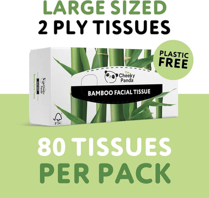 The Cheeky Panda Bamboo Facial Tissues | Sustainable Tissue Box | Plastic Free Box of Tissues