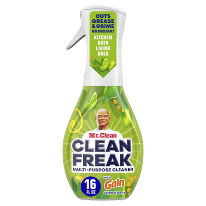 Mr. Clean Clean Freak All Purpose Cleaner Spray, Multi-Surface Cleaning, Gain, 16 Fl Oz