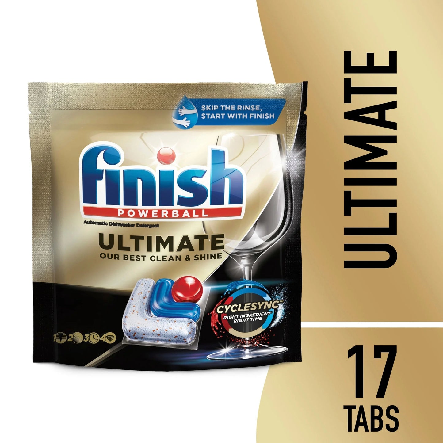 Finish Ultimate Dishwasher Detergent- 17 Count - with Cyclesync™ Technology - Dishwashing Tablets - Dish Tabs