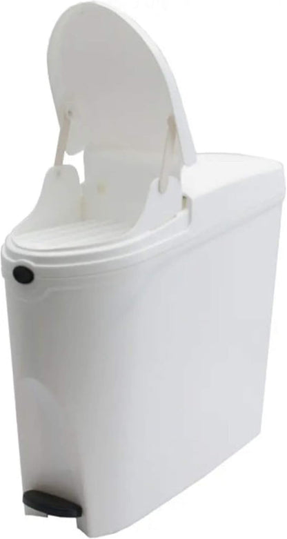 SUPAWASH-PRO Sanitary Bin 20L Slimline Washrooms Toilets Hygienic Disposal Pedal Container Bins for Female Ladies and Baby Hygiene Products - 20 Litres White