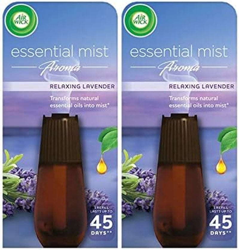 Air Wick Essential Mist Refills, Peony and Jasmine, Pack 6 X 20 Ml, Natural Essential Oils, Last up to 270 Days, Air Freshener