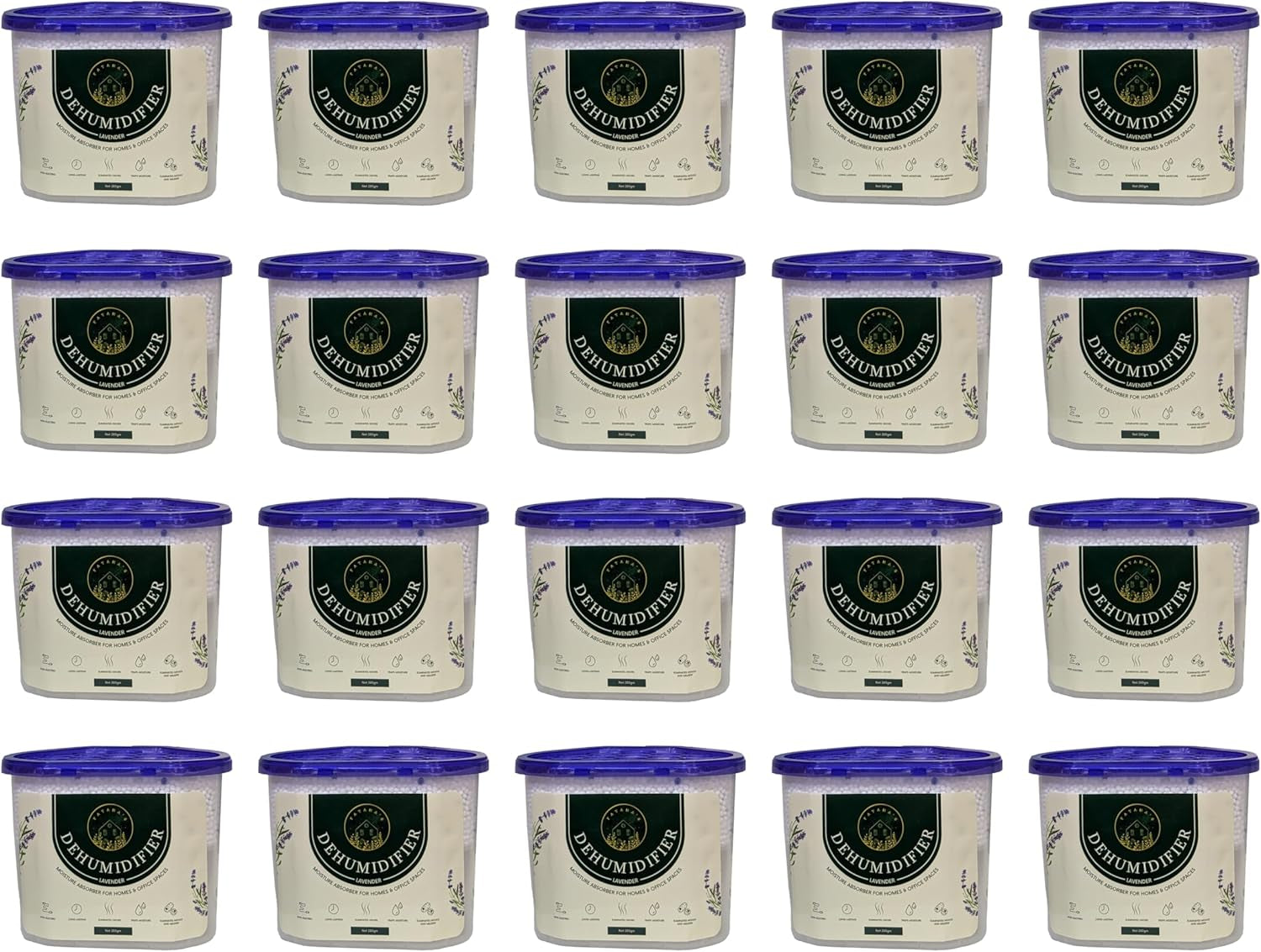 Fataha'S Lavender Dehumidifier -600ML - Effective Dampness Control, Mold Prevention, Odor Control, Absorbs Moisture - Ideal for Kitchen, Bathroom, Bedroom, Closet, Long Lasting Freshness! (Pack of 10)