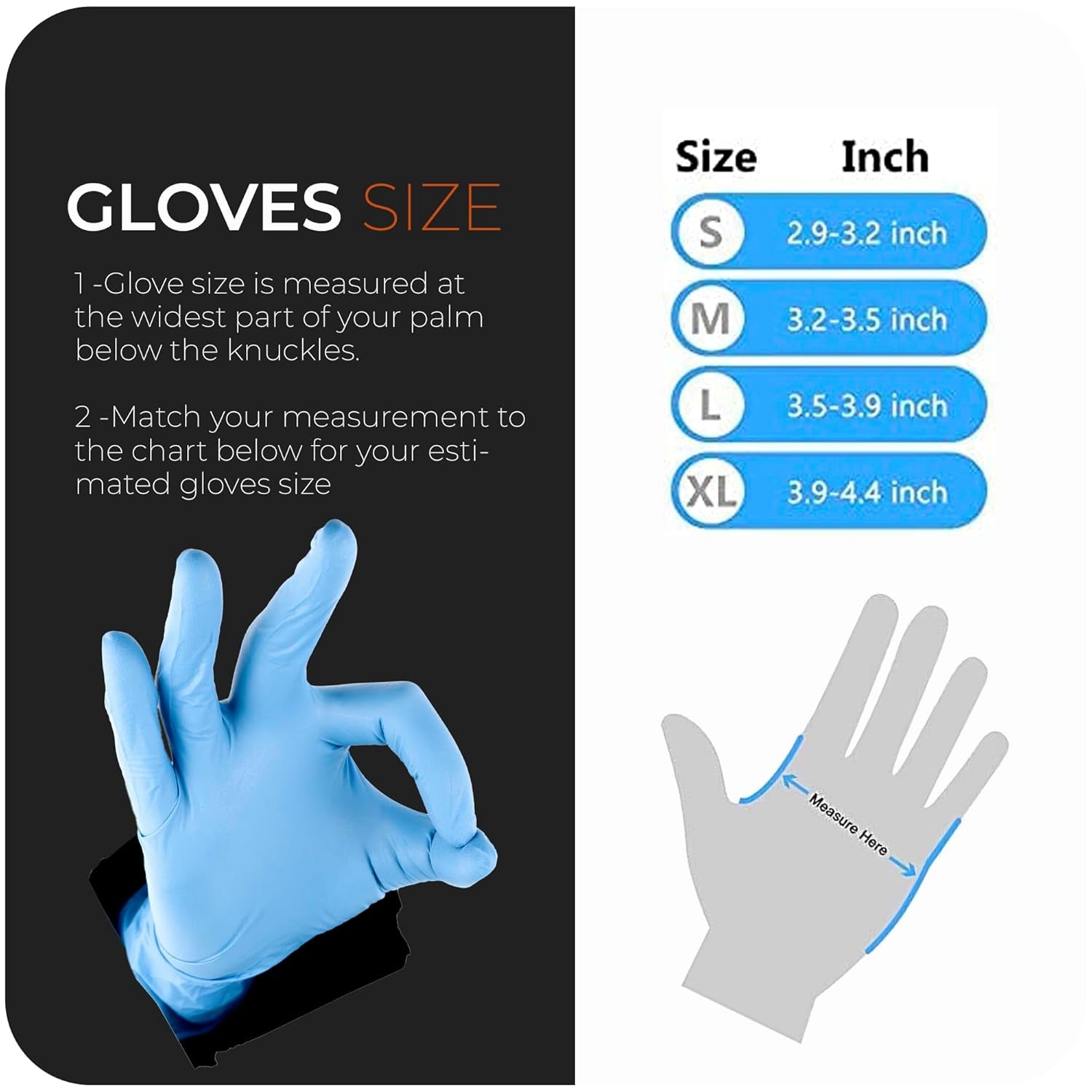 K-MART Professional Nitrile Powder Free Multi-Purpose Gloves, Disposable, Extra Strong - Box of 100 - Blue - Large