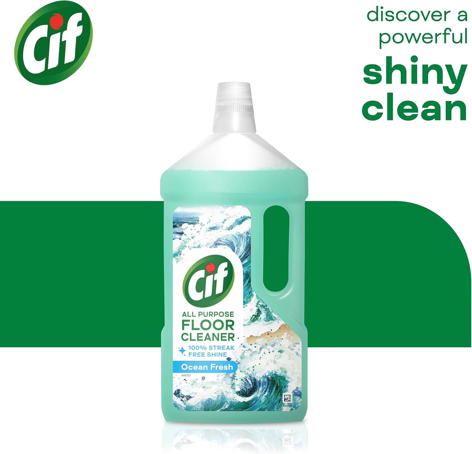 Cif Ocean Floor Cleaner against Stubborn Dirt for Cleaning Linoleum, Vinyl and Ceramic Tiles 950 Ml