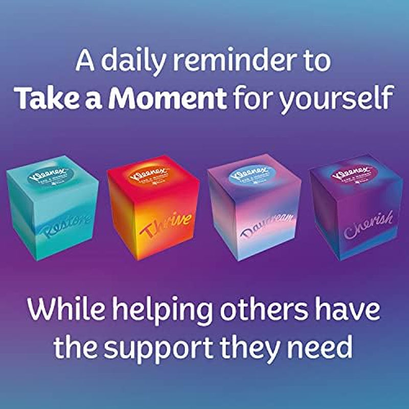 Kleenex Take a Moment Collection Tissues - 12 Cube Tissue Boxes - in Aid of Mind - Contains 4 Different Designs