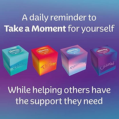 Kleenex Take a Moment Collection Tissues - 12 Cube Tissue Boxes - in Aid of Mind - Contains 4 Different Designs