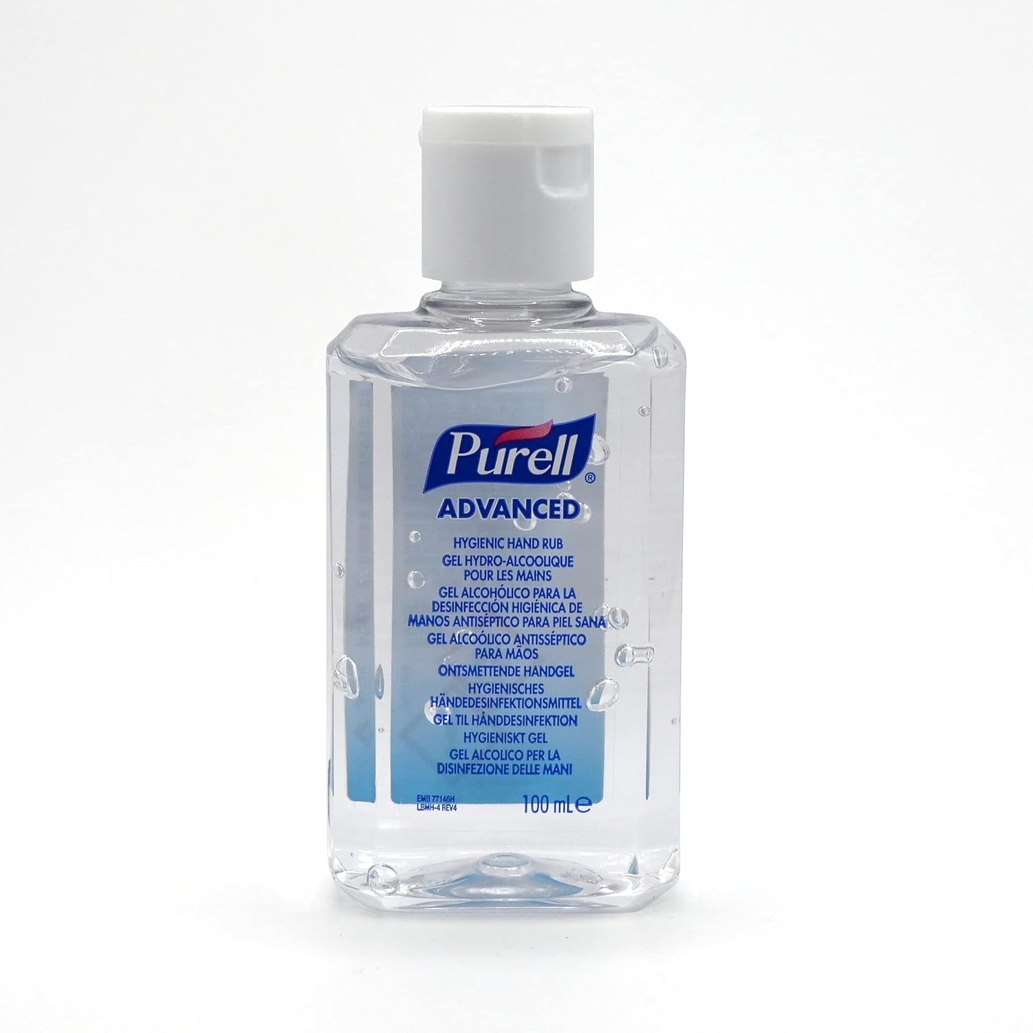 PURELL ADVANCED HAND SANITISER GEL 100Ml X 6 Pack. Flip Top Bottle, with 2 X PURELL PERSONAL Gear Retractable Clip