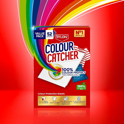 Colour Catcher Colour Protection Sheets (1 Pack X 52 Sheets), Colour Catcher Sheets for Mixed Colour Washes to Avoid Colour Run Accidents, Made of 100% Naturally-Derived & Biodegradable Fibres