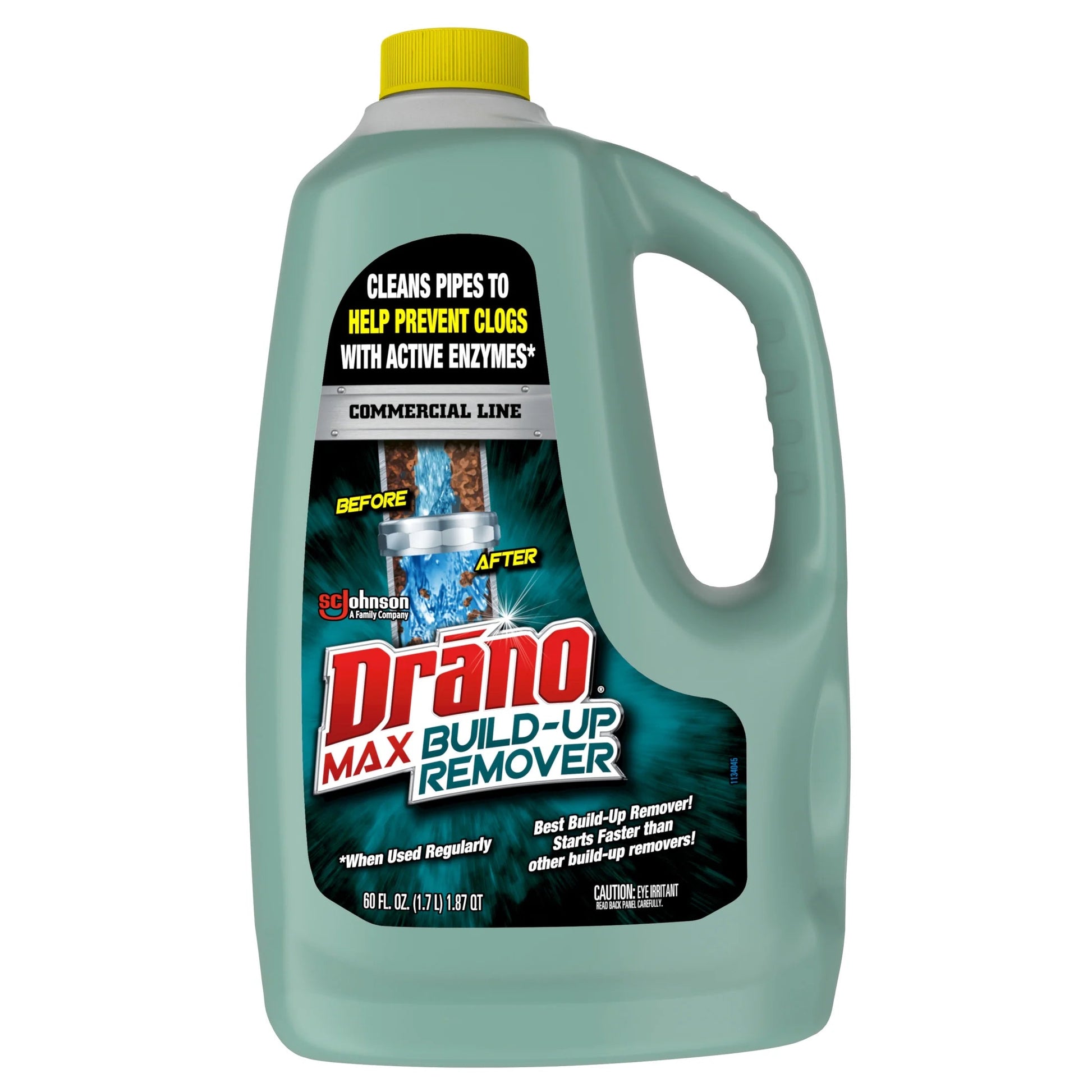 Drano Max Build-Up Remover, Drain Clog Kitchen and Bathroom Preventor, Liquid Commercial Line, 60 Oz