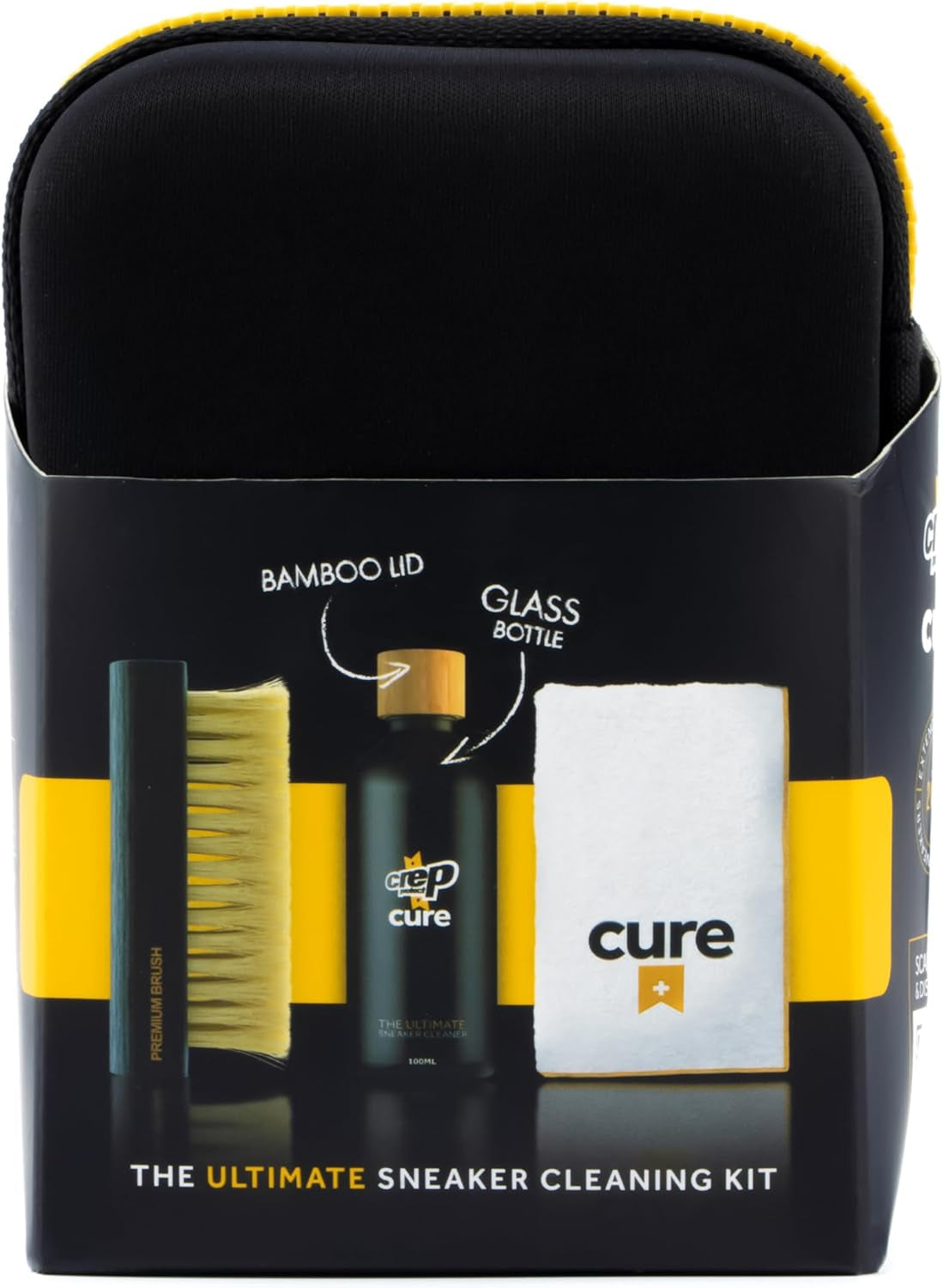 Crep Protect CURE Kit - Premium Sneaker Cleaning Kit, with Brush, Solution (100Ml), Microfibre Cloth and Reusable Pouch