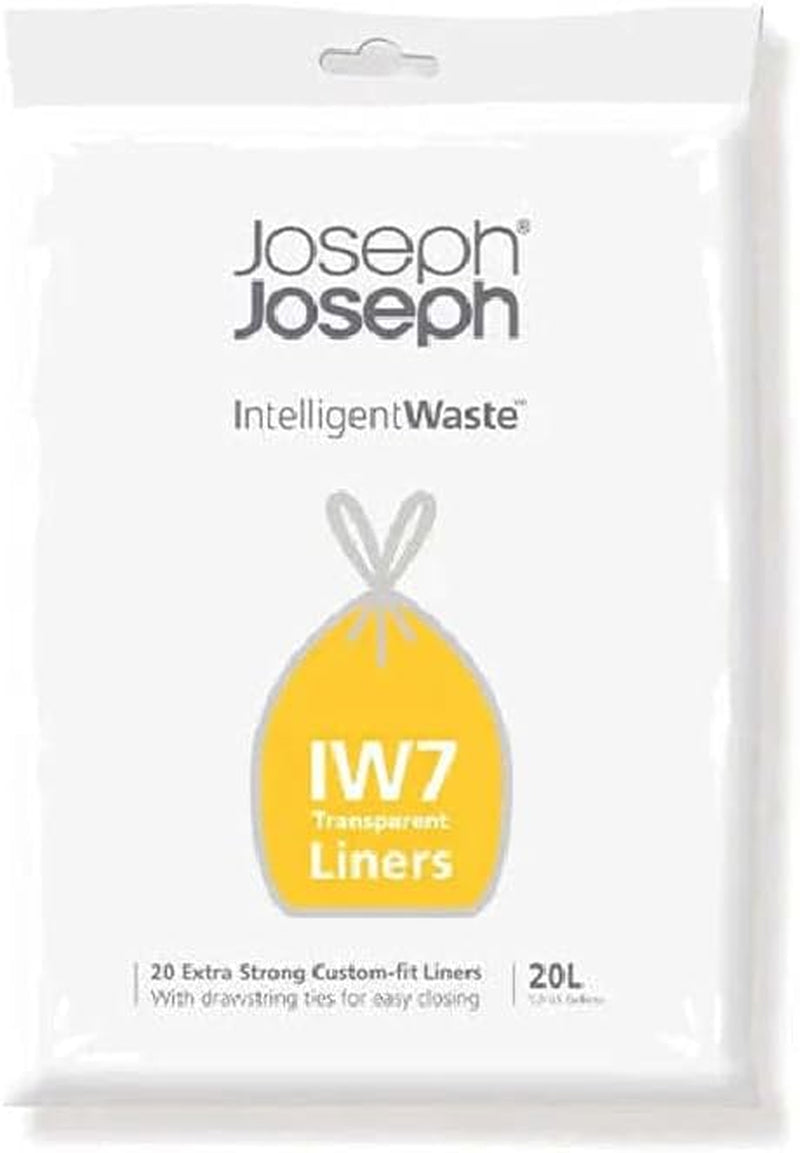 Joseph Joseph IW2 Biodegradable, Compostable Bags, Pack of 50 Food Waste Bin Liners, White, Small, 4 Litres