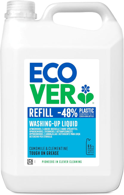 Ecover Washing up Liquid Refill, Lemon & Aloe Vera, 5L