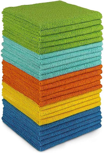 AIDEA Microfibre Cloth Pack of 8, Multifunctional Reusable Cleaning Cloths, Lint Free Streak Free Washable Cloth Duster for House, Kitchen, Car, Motorbike, Windows 30 X 30 Cm