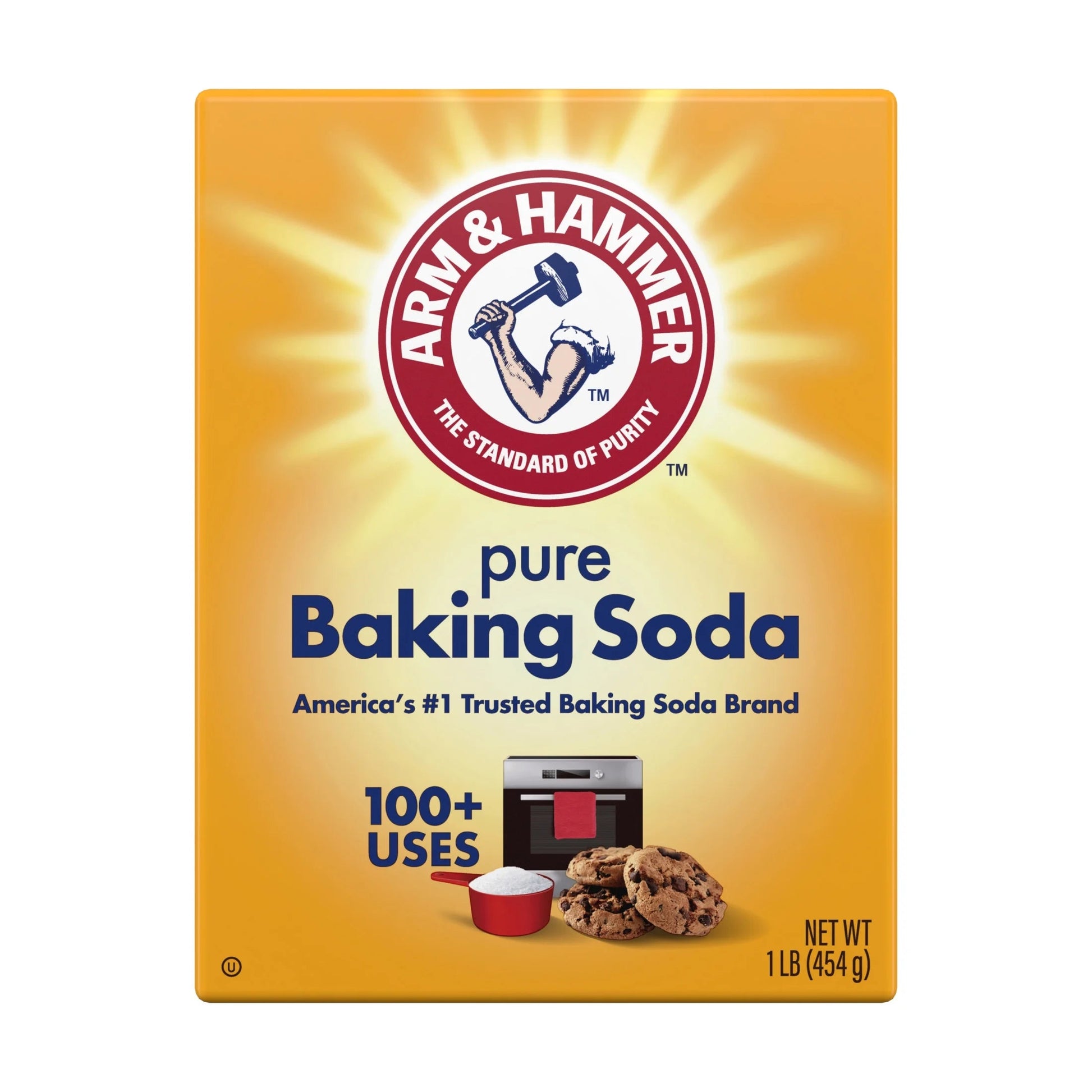 ARM & HAMMER Pure Baking Soda, for Baking, Cleaning & Deodorizing, 1 Lb Box