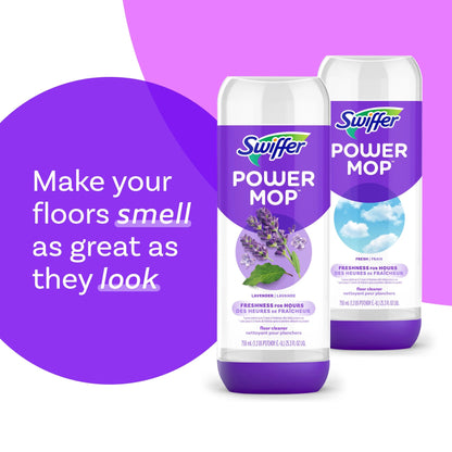 Swiffer Power Mop Refill Solution, Tile, Vinyl, Laminate, Wood, Floor Cleaner, Lavender, 50.6Oz