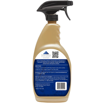 Granite Gold Daily Cleaner for Granite, Marble, Quartz and More, Spray Bottle, 24 Fl Oz