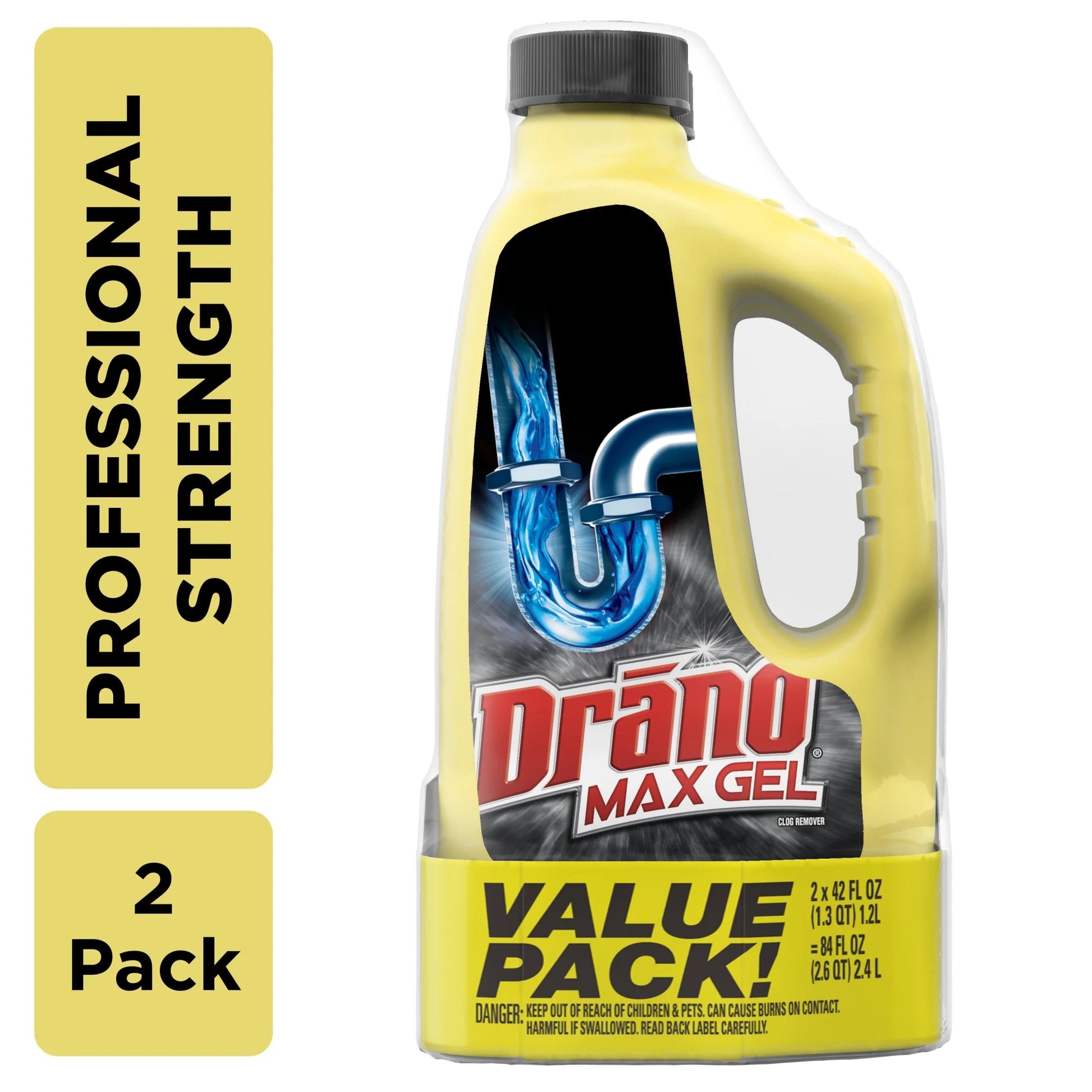 Drano Max Gel Drain Clog Remover, Commercial Line, 42 Oz, (Pack of 2)