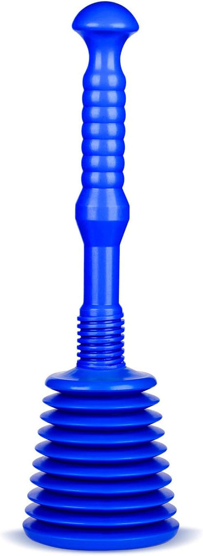 Tech Traders Large Sink and Drain Plunger for Kitchens, Bathrooms, Sinks, Baths, Waste Pipes and Showers.Commercial Style Heavy Duty Powerful Plunger,Large Bellows-Blue