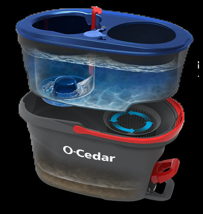 O-Cedar Rinseclean™ Clean Water Spin Mop and Bucket System | Clean with Clean Water | Removes 99% of Bacteria