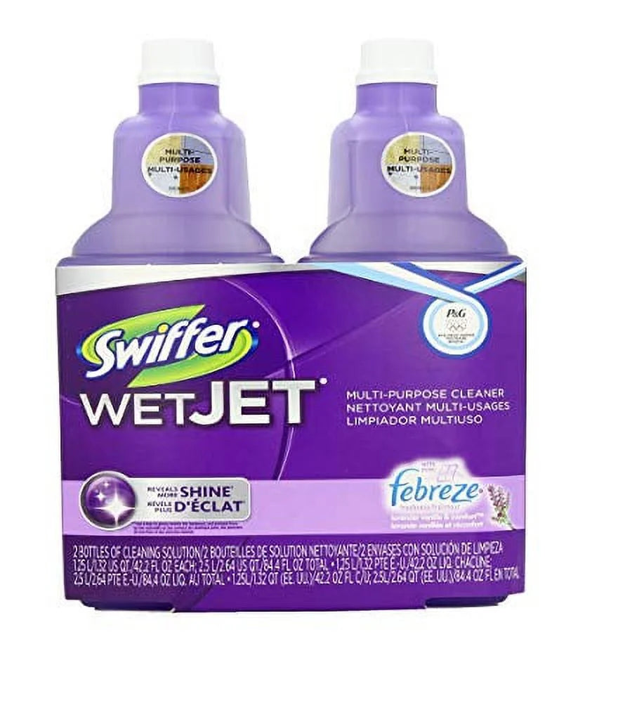 Swiffer Wetjet Multi-Purpose Floor Cleaner Solution Refill with Febreze Vanilla Scent 2 Pack of 1.25L by Swiffer