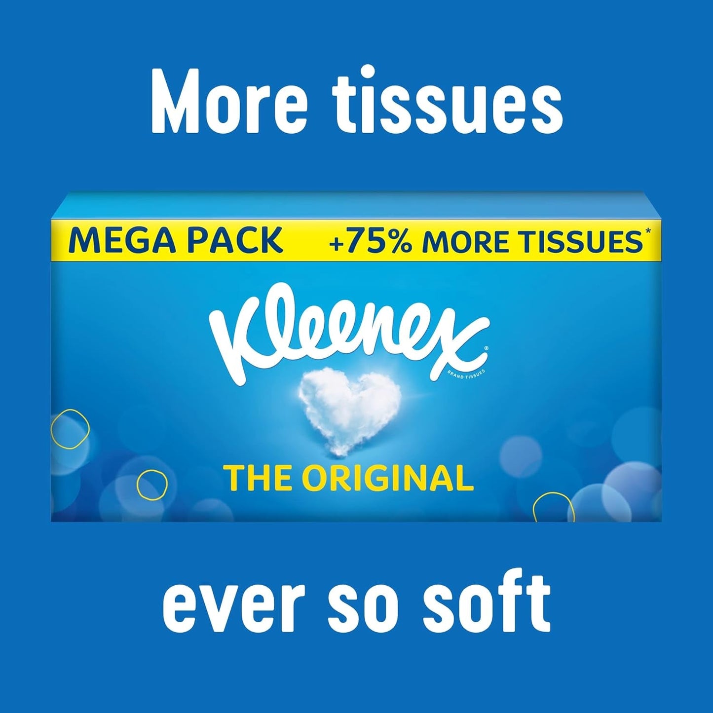 Kleenex Original Tissues, Mega Pack – 1,344 Sheets (12 Boxes X 112 Sheets) - Always Soft and Strong for Everyday Use - Now 75% More Tissues in a Box