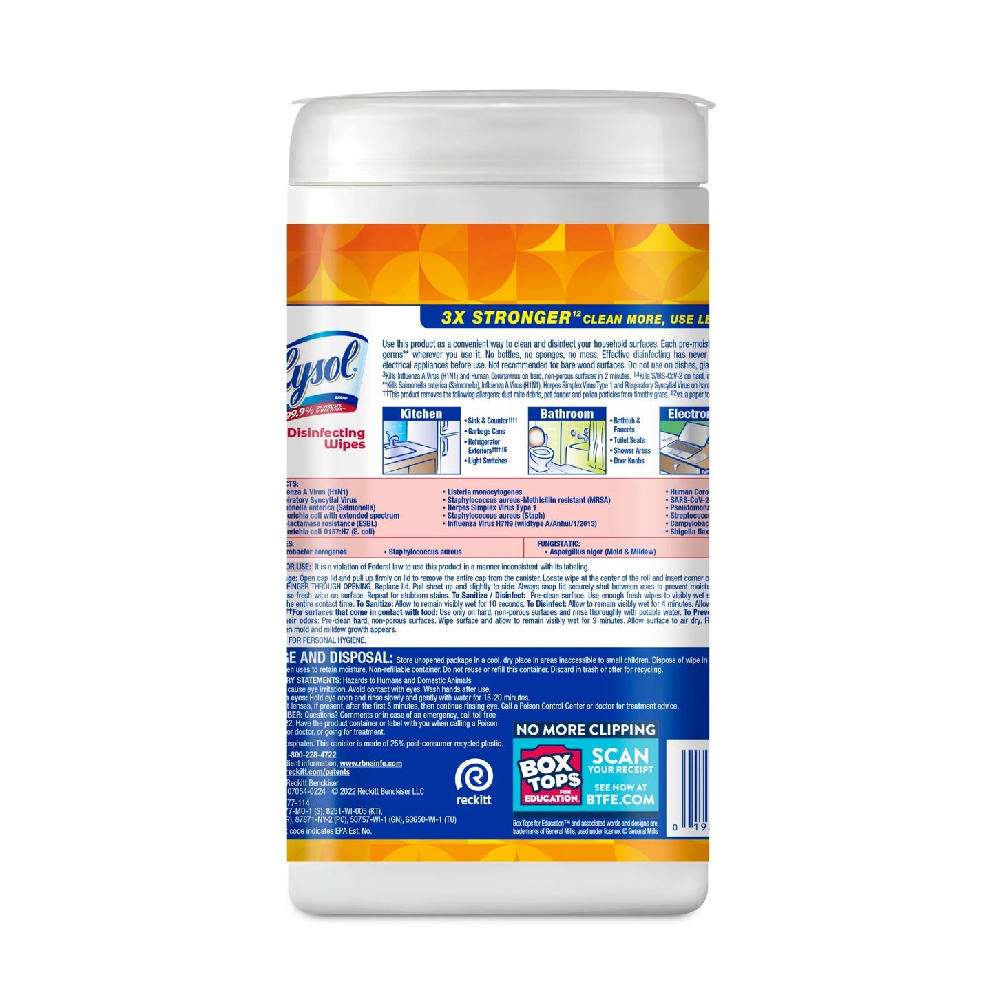 Lysol® Disinfectant Wipes, Multi-Surface Antibacterial Wipes, Mango & Hibiscus Scent, 80 Count