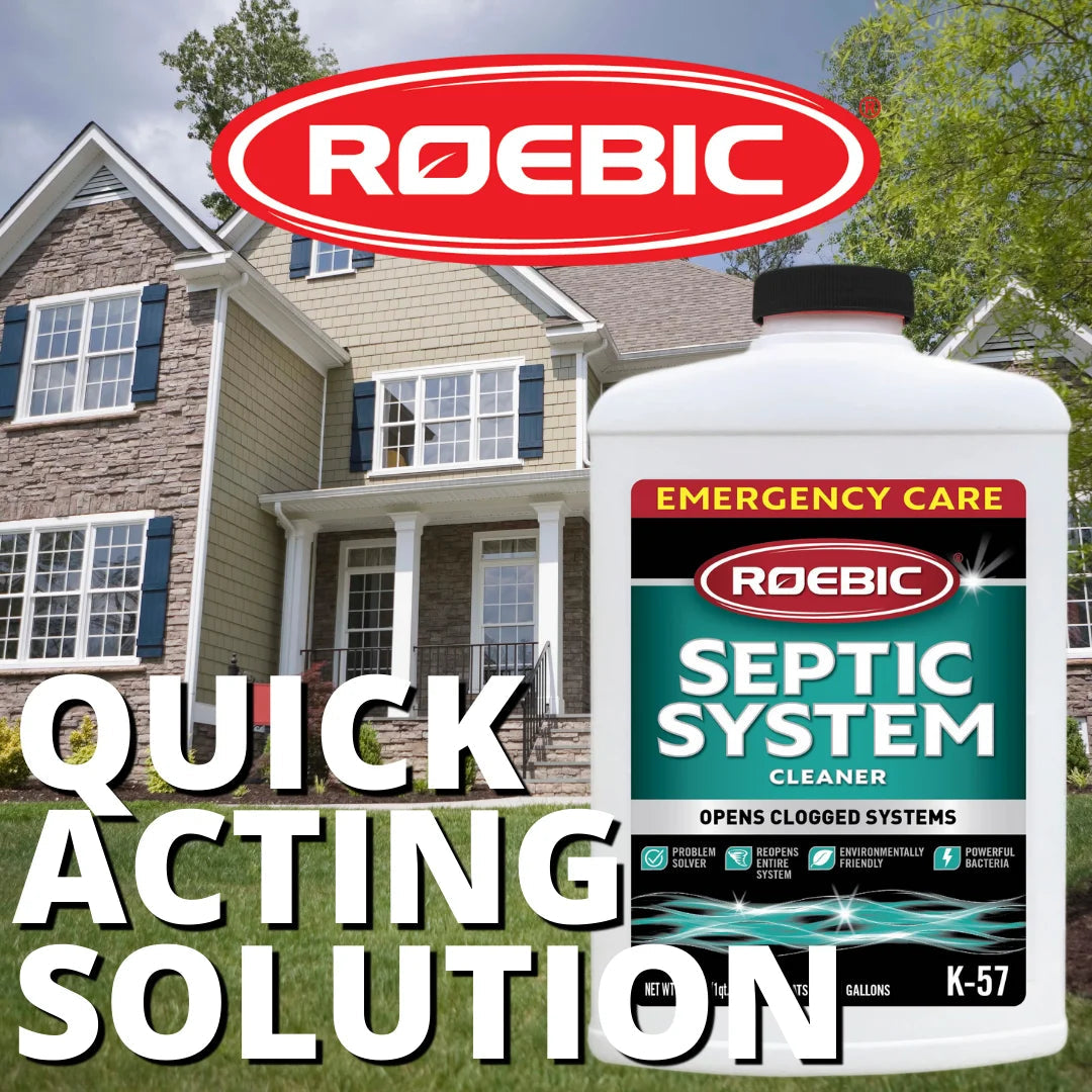 Roebic K-57-Q Septic System Cleaner, Removes Clogs, Environmentally Friendly Bacteria Enzymes Safe for Toilets, 32 Fl Oz