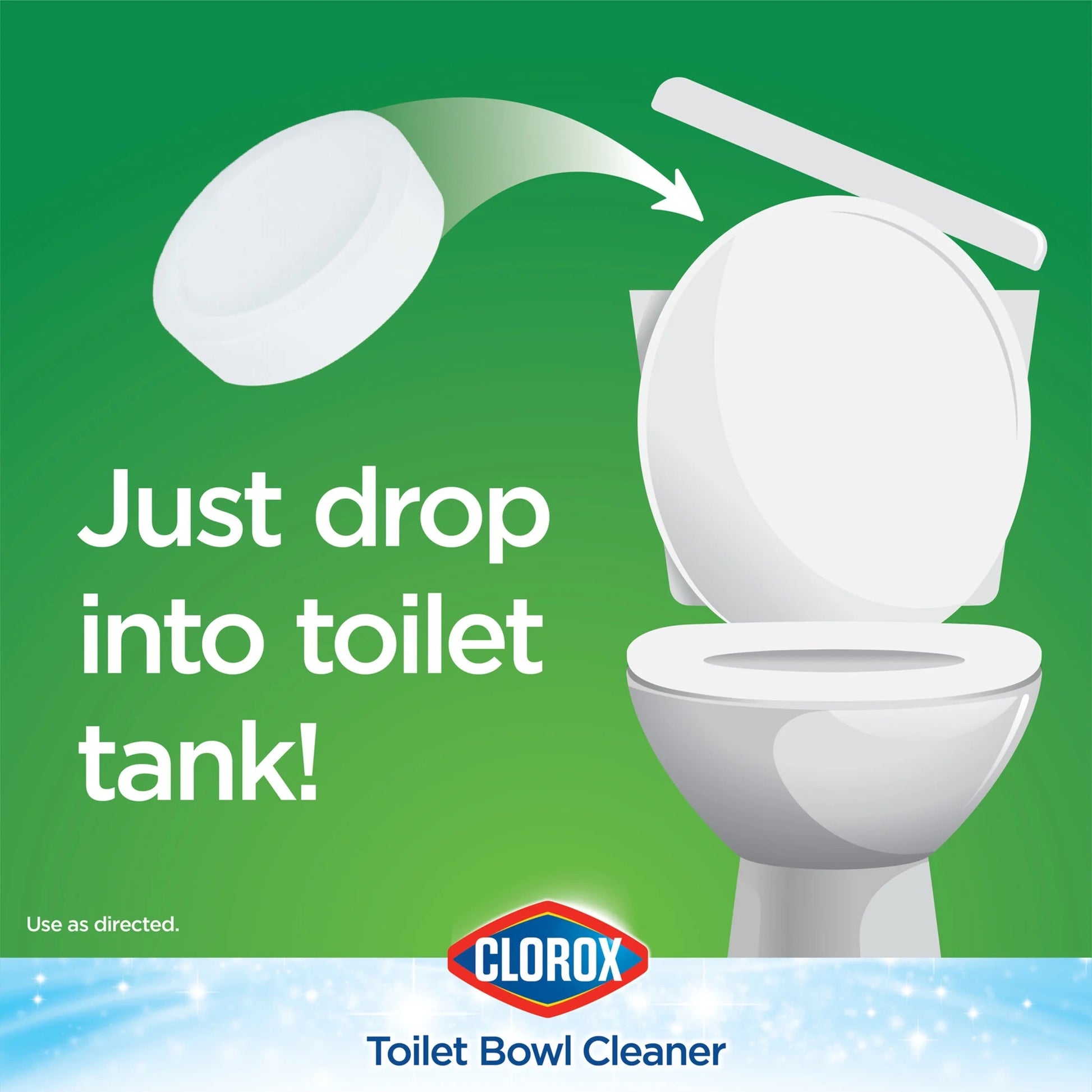 Clorox Bleach Automatic Toilet Bowl Cleaner Tablets, 2 Pack