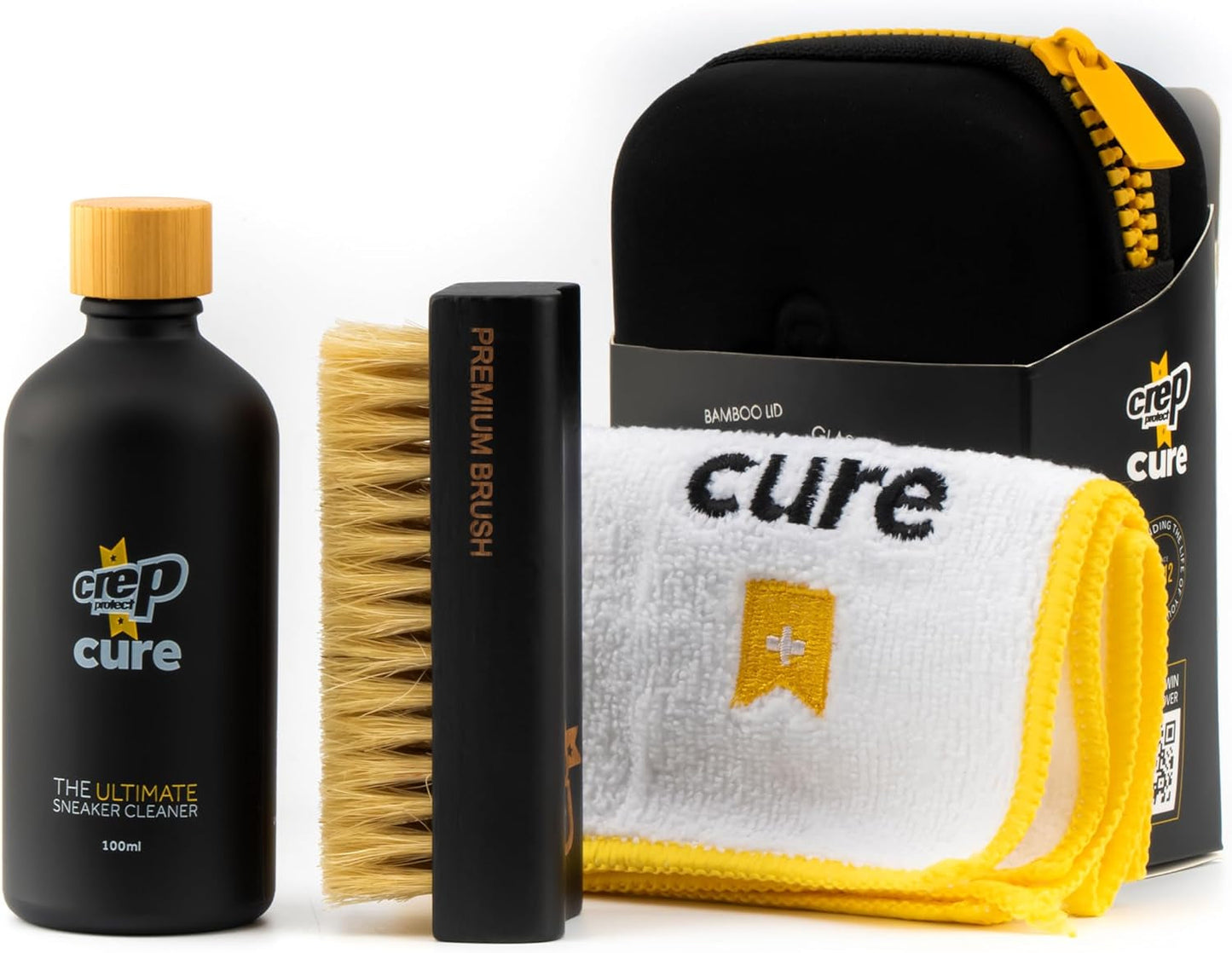 Crep Protect CURE Kit - Premium Sneaker Cleaning Kit, with Brush, Solution (100Ml), Microfibre Cloth and Reusable Pouch