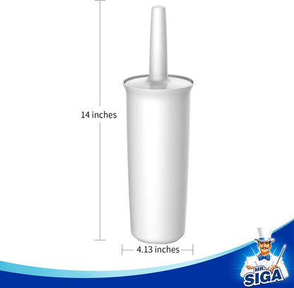 MR.SIGA Toilet Bowl Brush and Holder for Bathroom, White, 1 Pack