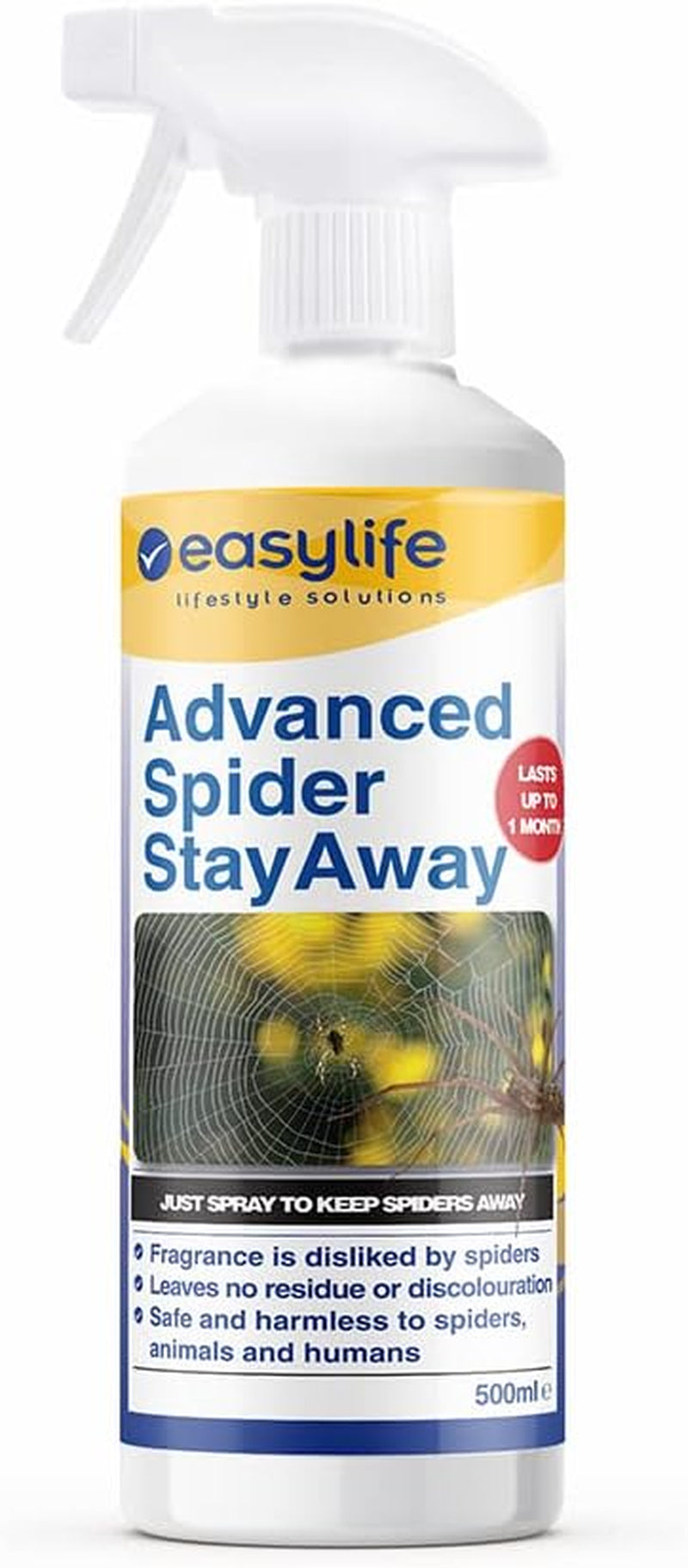 Easylife Advanced Spider Stayaway Spray Bottle, Spider Repellent Spray, Harmless Insect Repellent, Works Indoors and Outdoors, 500Ml - Fully Guaranteed | Pack of 1