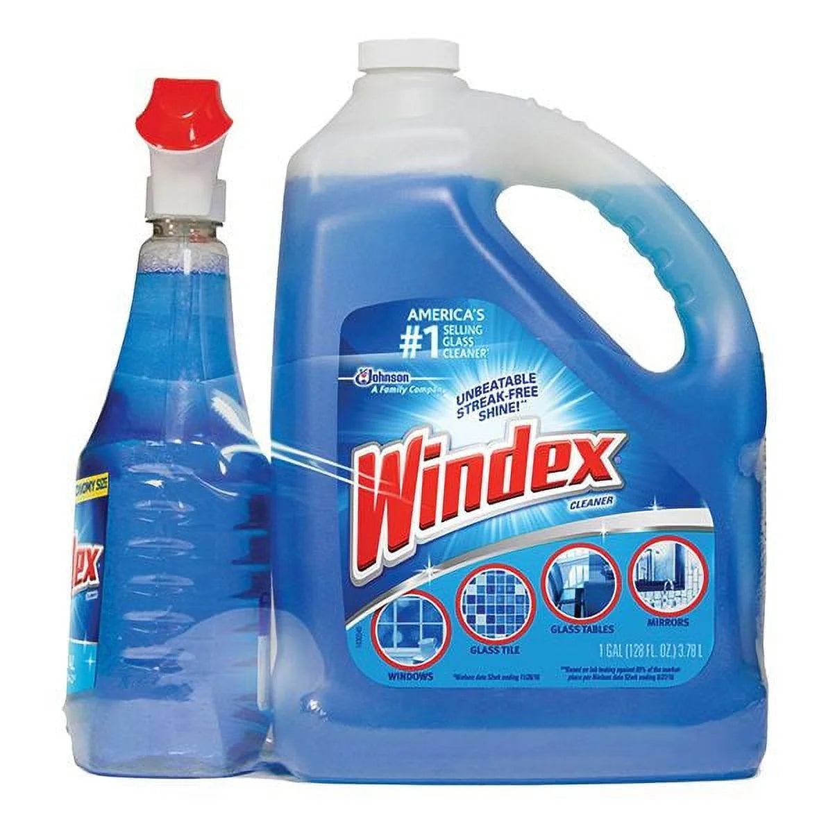 Windex Trigger+ plus Glass & Surface Cleaner, 128 Oz.