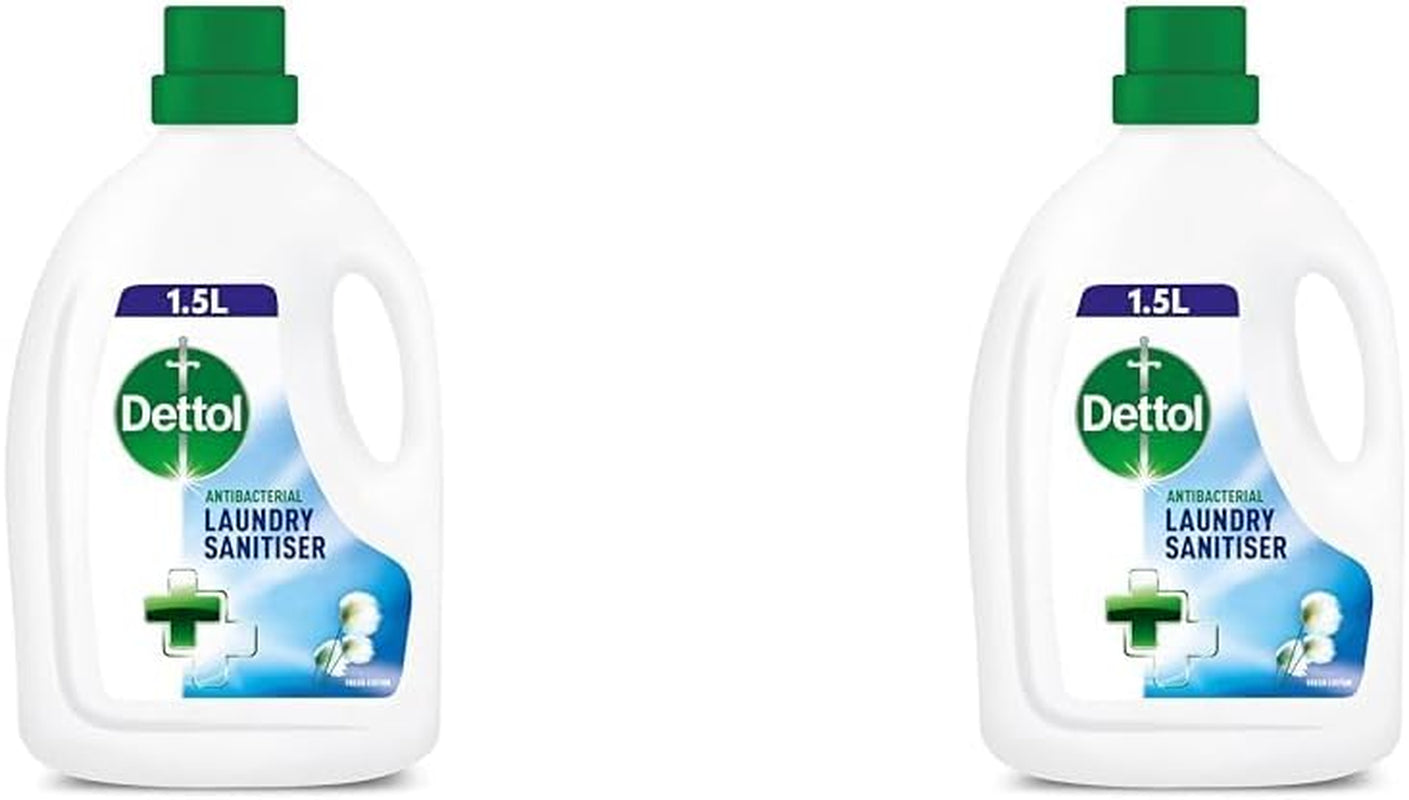 Dettol Laundry Sanitiser, Fresh Cotton, 4 X 1.5L Multipack (6L Total), Antibacterial Disinfectant, Kills 99.99% of Germs, Cleanser for Hygienic Freshness