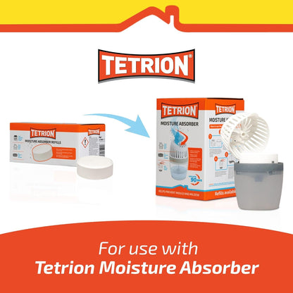 Tetrion Moisture Absorber Refill Pack - 4 Moisture Tabs - up to 12 Months Moisture Control, Improves Air Quality and Prevents Condensation - Versatile and Easy-To-Use Solution